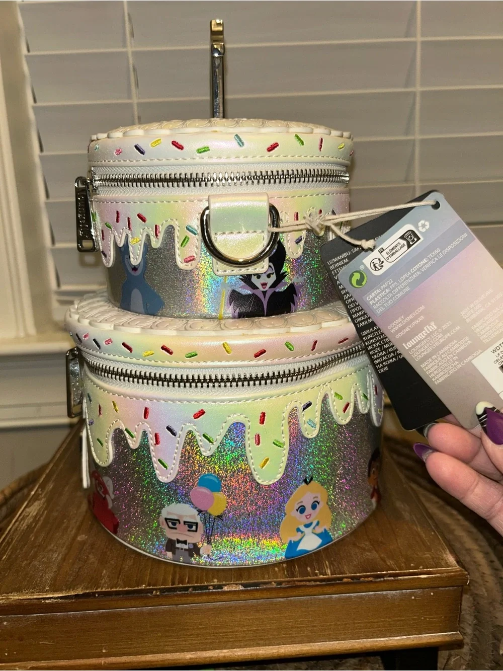 Disney 100 Loungefly Holographic Cake Crossbody